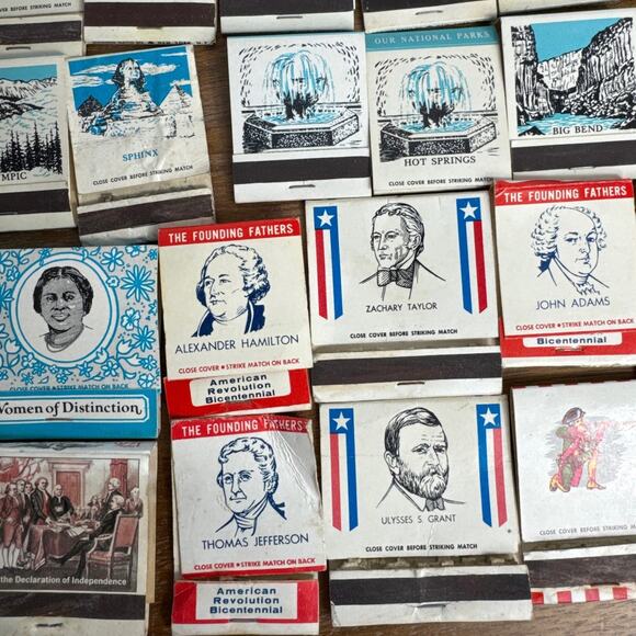 Vintage Matchbook Lot 1970s 1980s National Parks Founding Fathers 1976 Ephemera - Picture 10 of 15